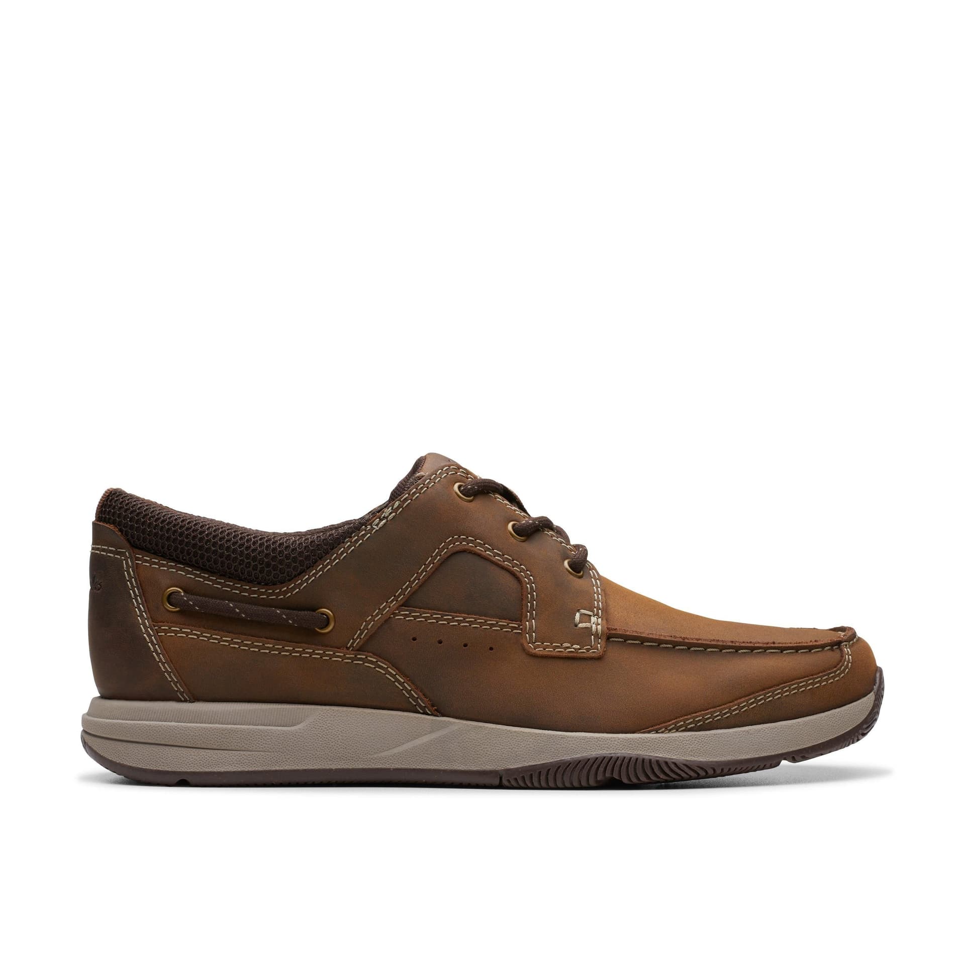 Clarks Clarks Men's Sailview Lace Beeswax Leather Boat Shoes, Lace Up in Brown