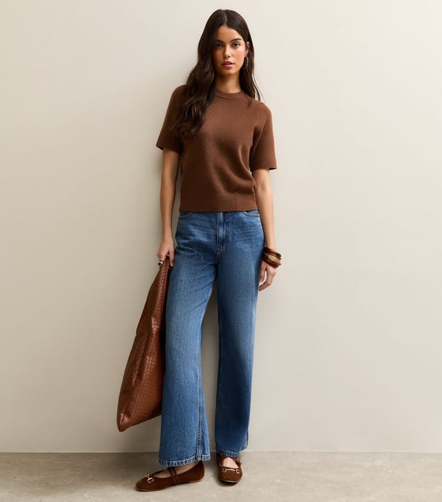New Look Women's Brown Short Sleeve Midweight Knit Tee New Look - 3