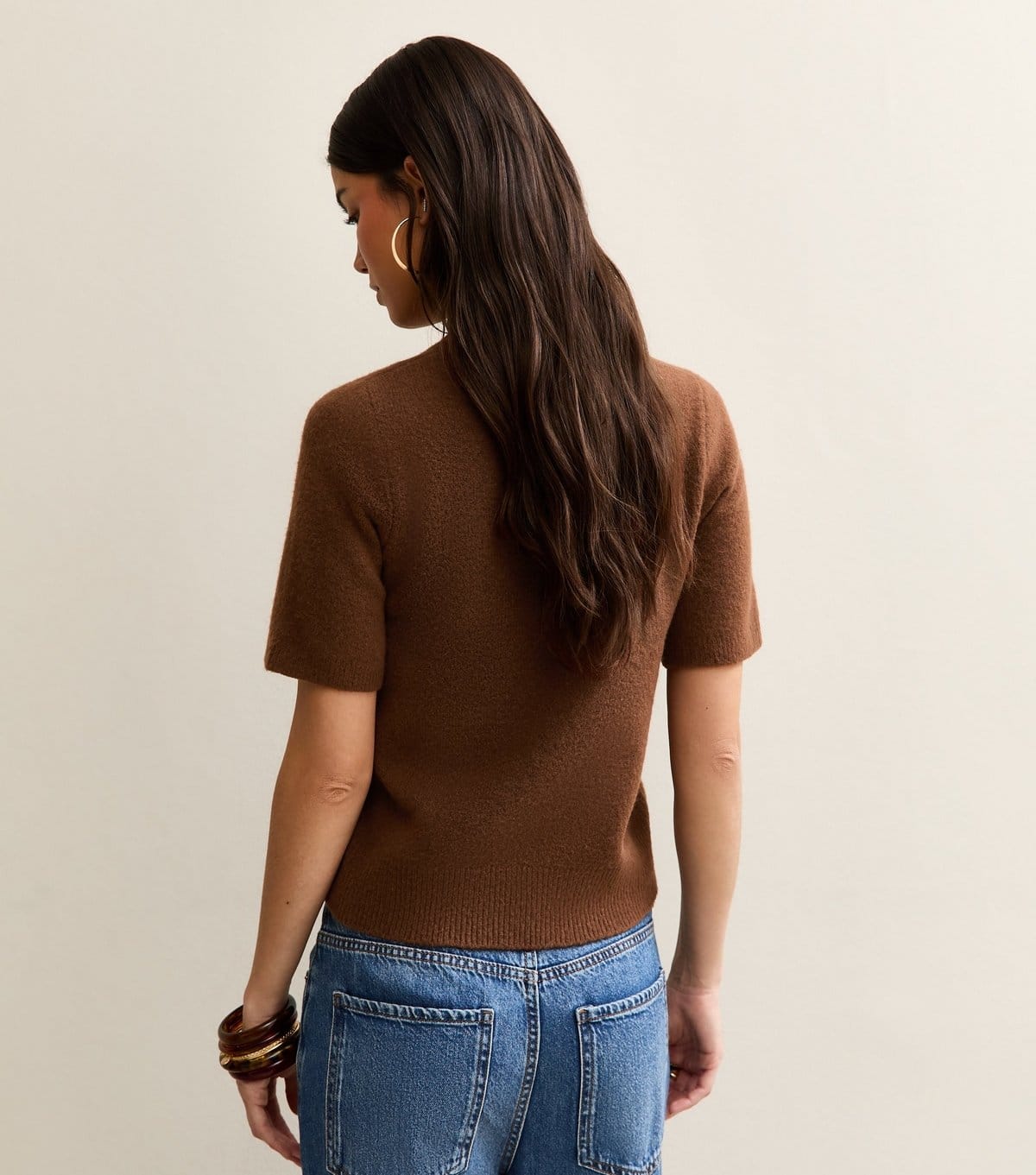 New Look Women's Brown Short Sleeve Midweight Knit Tee New Look - 4