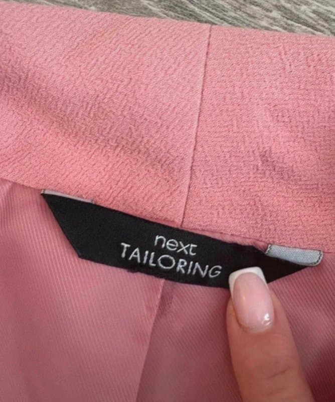 Next Next Tailoring Blush Pink Open Front Blazer UK 16 Smart Jacket Office Wedding Formal