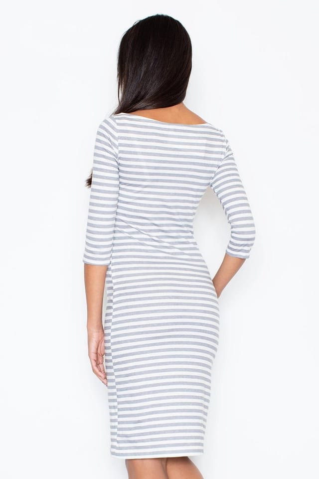 Love Lace Love Lace Women's Soft Cotton Elastane Side Zipper Dress in Grey - 2