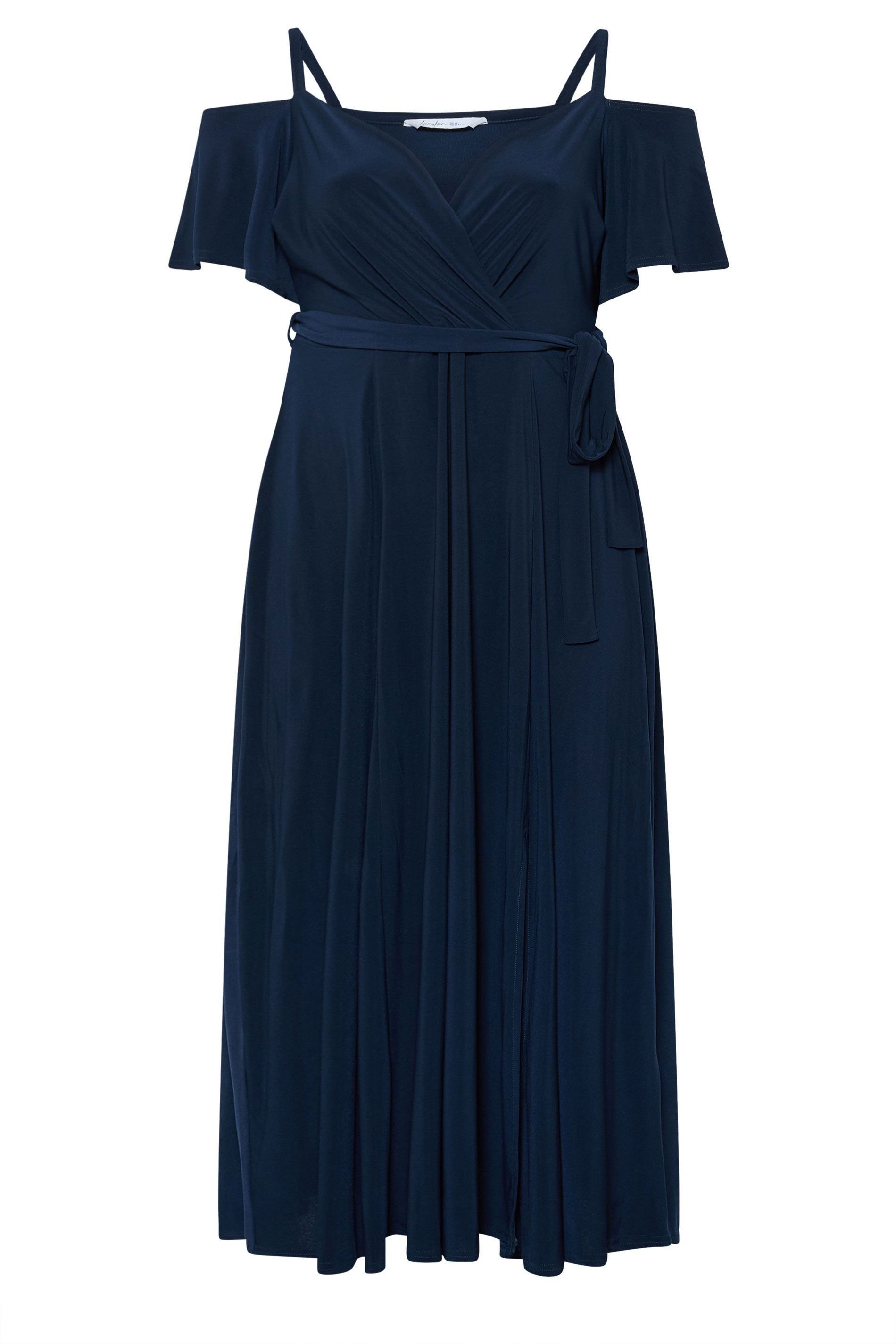 Yours Yours Women's Cold Shoulder Maxi Dress in Dark Navy - 2