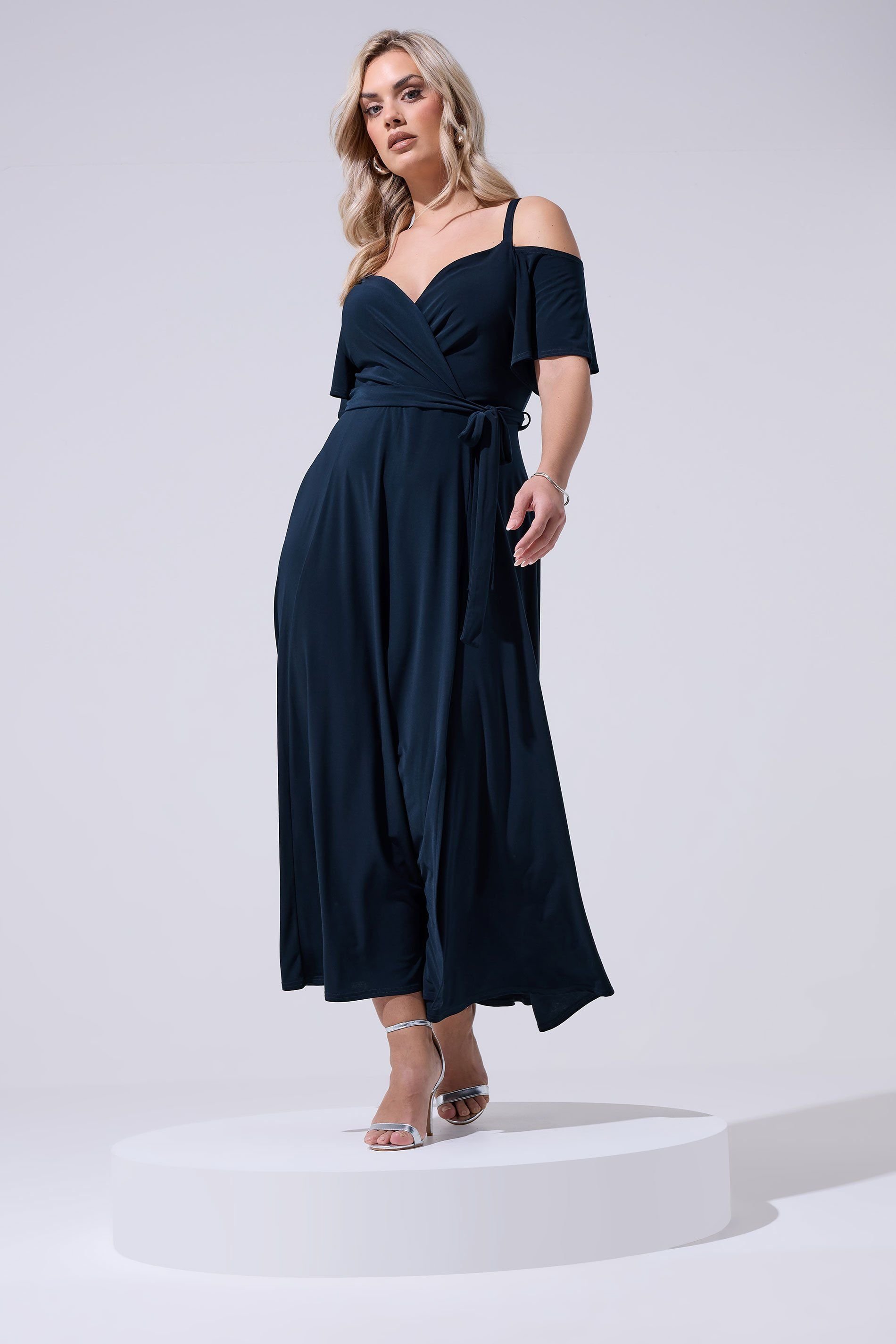 Yours Yours Women's Cold Shoulder Maxi Dress in Dark Navy - 3
