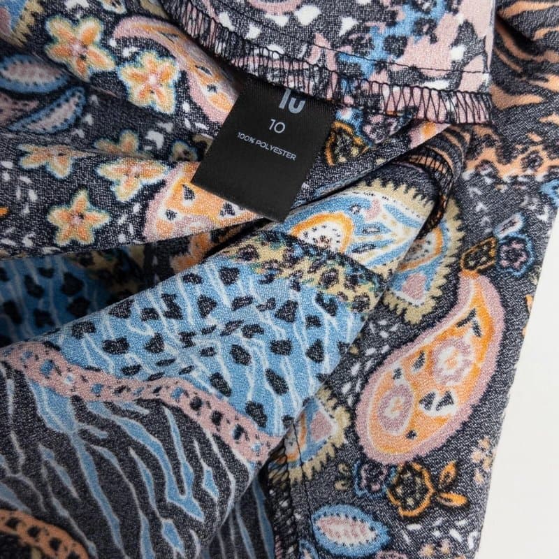 TU Tu Satin Paisley Floral Miid Skirt Size 10 Multicoloured Patchwork