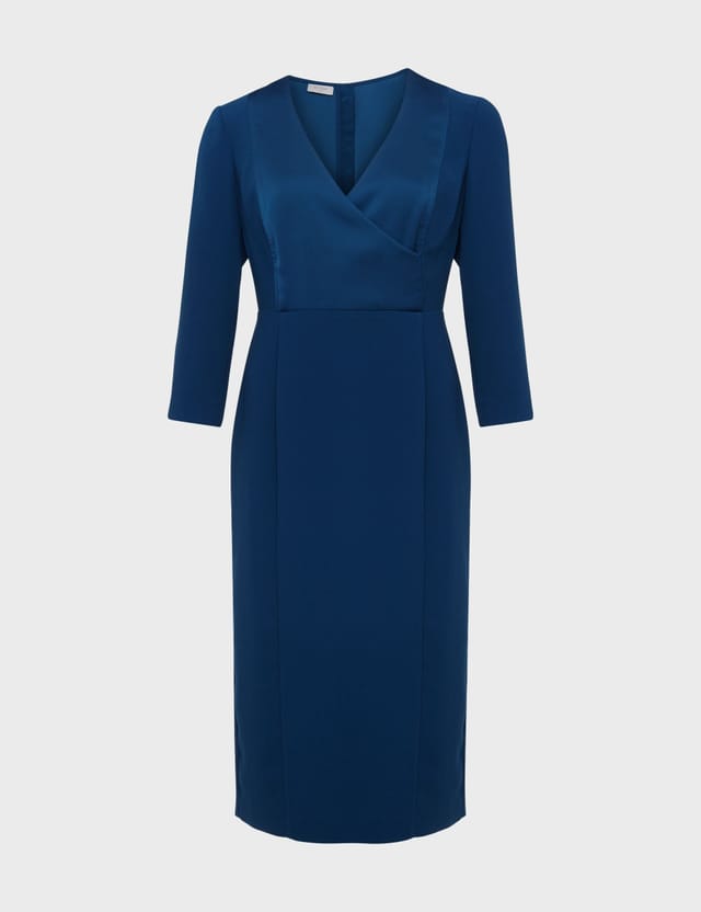 Hobbs London Hobbs London Women's Saige V-Neck Midi Dress in Cobalt - 2
