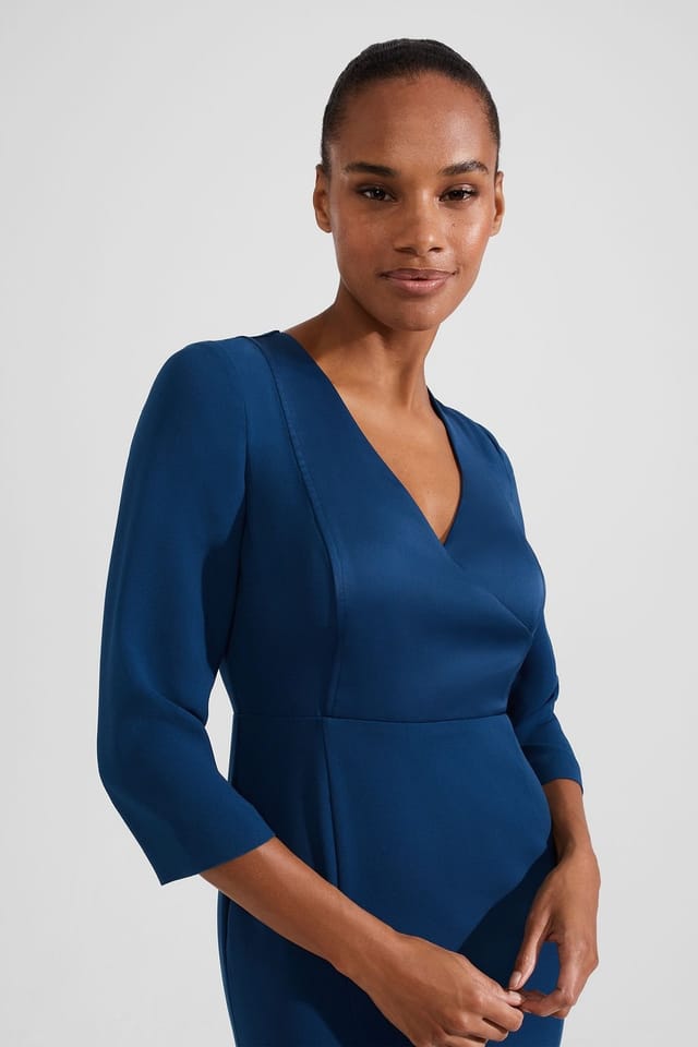 Hobbs London Hobbs London Women's Saige V-Neck Midi Dress in Cobalt - 3