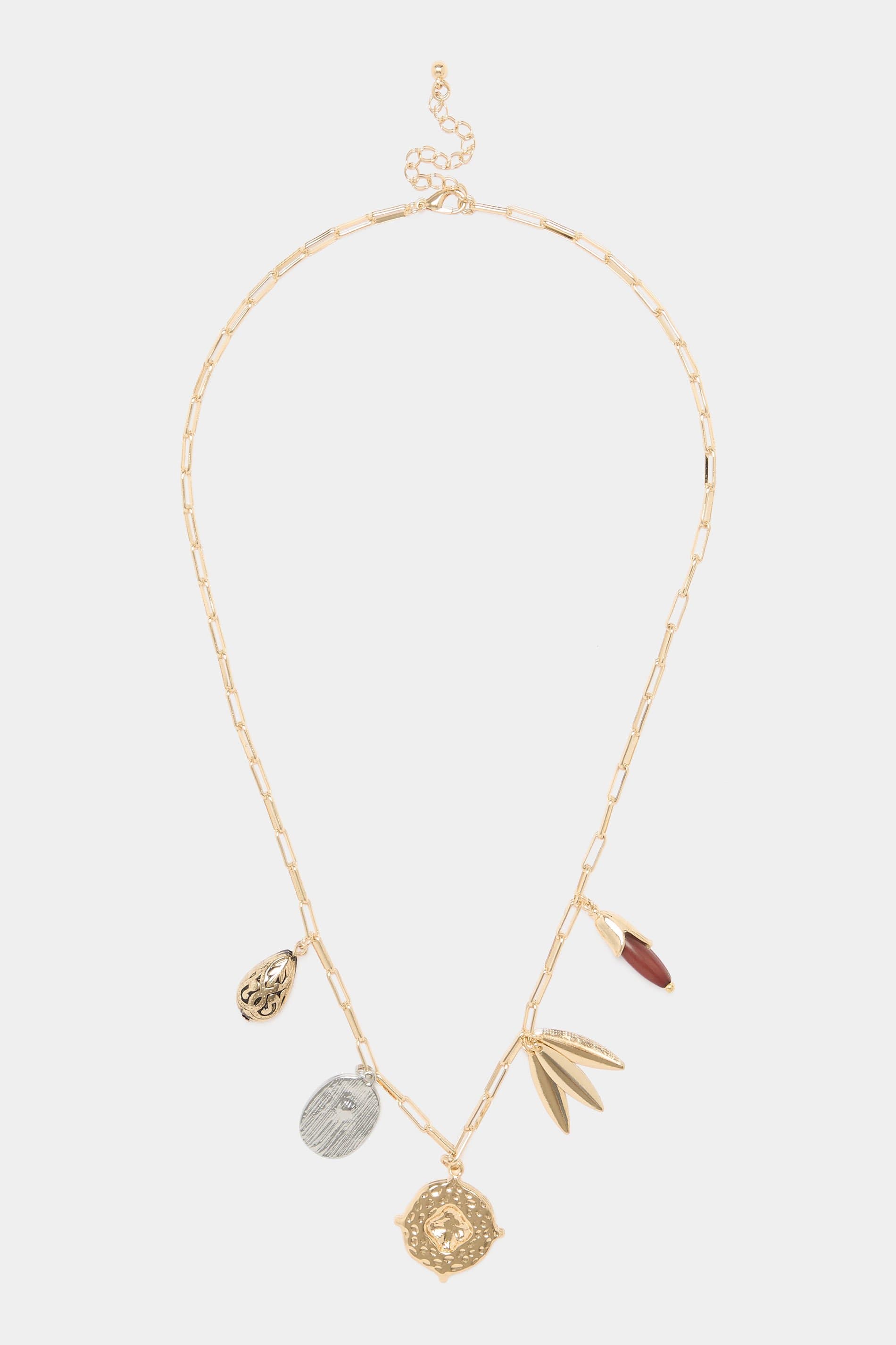 Yours Gold Metal Charm Droplet Necklace