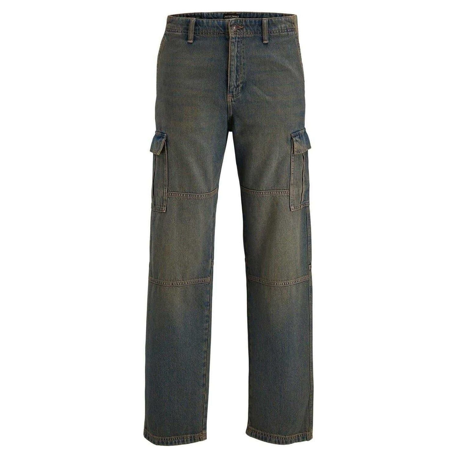 jack & jones Jack & Jones Men's Eddie Denim Straight Leg Cargo Jeans in Bright Blue