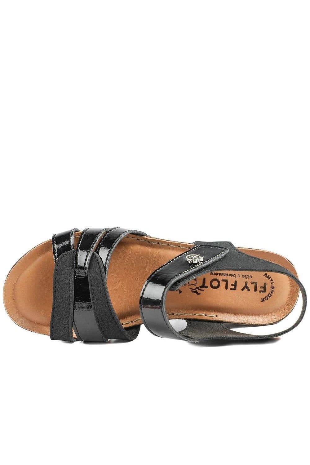 Fly Flot Fly Flot Women's FlyFlot Patent Touch Fasten Sandals in Black - 4