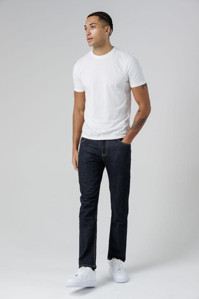 Monkee Genes Monkee Genes Men's Slim Fit Mid-Rise Denim Jeans in Dark Navy - 3