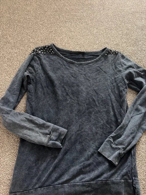 ASOS Grey embellished shoulder jumper