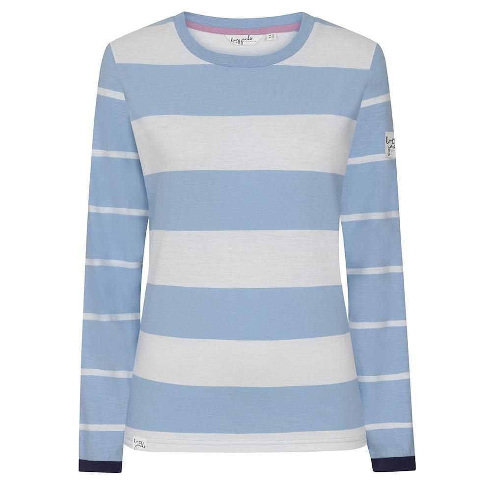 Lazy Jacks Lazy Jacks Women's Striped T-Shirt in Baby Blue - 2