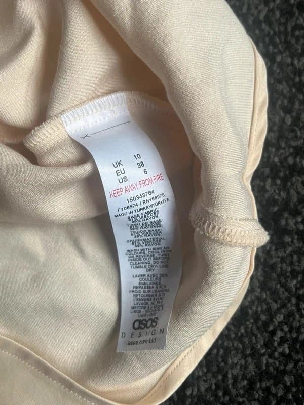 ASOS Design Cream Scoop Neck Satin Tank Top