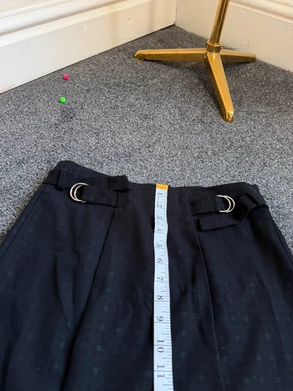 Next Black Buckle Detail A-Line Mini Skirt-Uk 6
