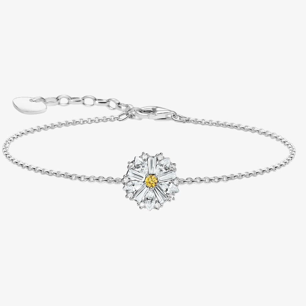 Thomas Sabo THOMAS SABO Women's Silver Flower Bracelet A2202-051-4-L19V
