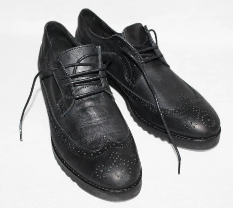 Topshop Topshop Brogue Shoes Women EU 42 UK 8 Black Leather Lace Up Smart Office Spain