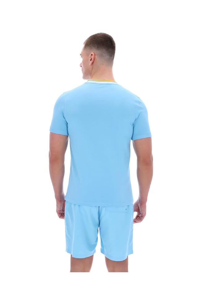 Sergio Tacchini Sergio Tacchini Men's Rainer FC T-Shirt Blue/White in Blue - 2