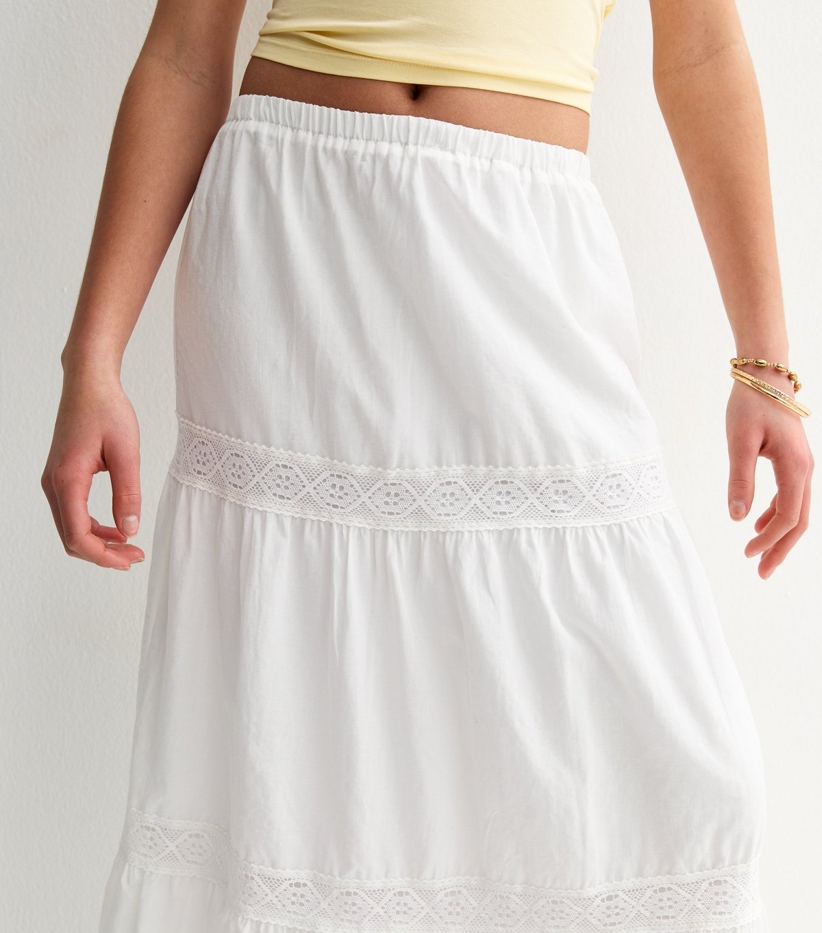 New Look Girls' White Lace Insert Maxi Skirt New Look - 3