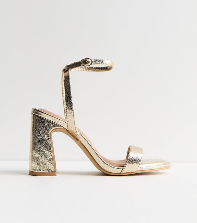 New Look Women's Gold Faux Leather Block Heel Sandals New Look - 2