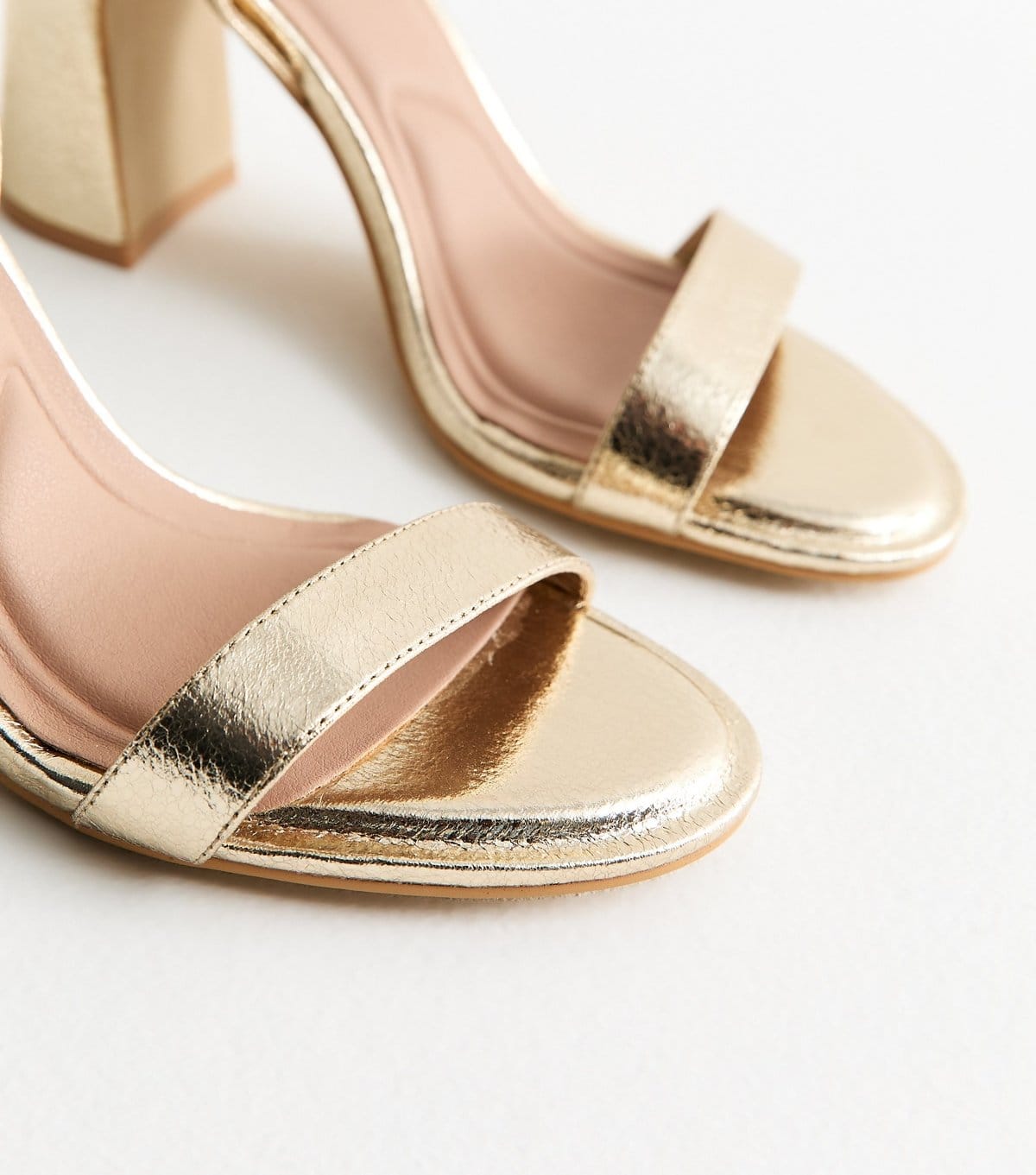 New Look Women's Gold Faux Leather Block Heel Sandals New Look - 4