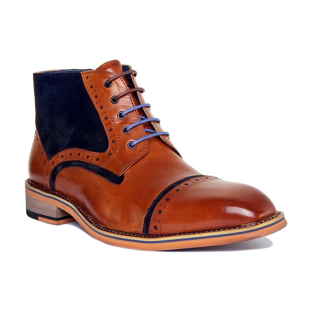JUSTINREESS ENGLAND JUSTINREESS ENGLAND Men's 'Hi Dennis' Leather Ankle Boots in Brown - 3