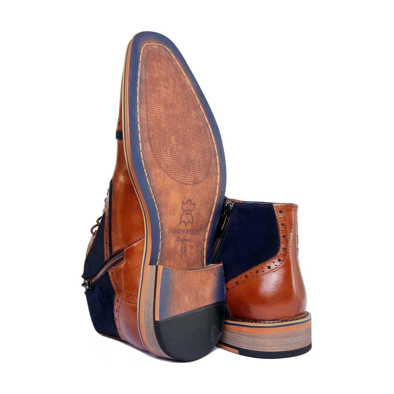 JUSTINREESS ENGLAND JUSTINREESS ENGLAND Men's 'Hi Dennis' Leather Ankle Boots in Brown - 4