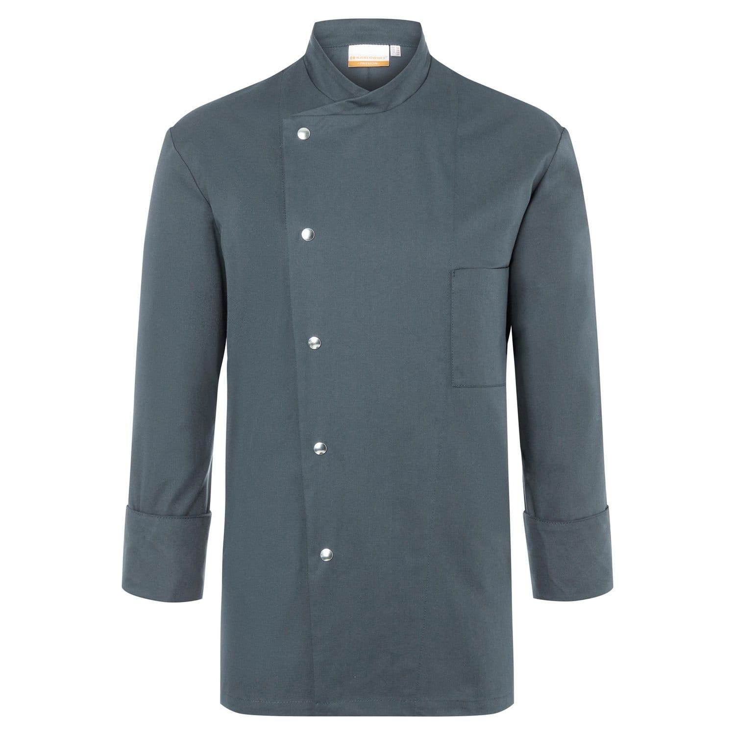 Karlowsky Men's Lars Chef Jacket in Dark Grey
