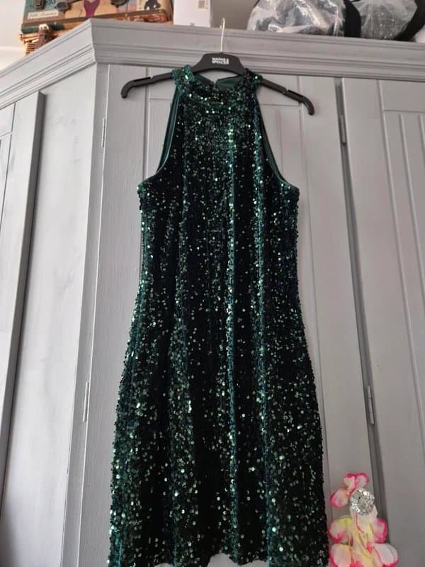 New Look New Look sequin dress size 16 elastic button hole came away
