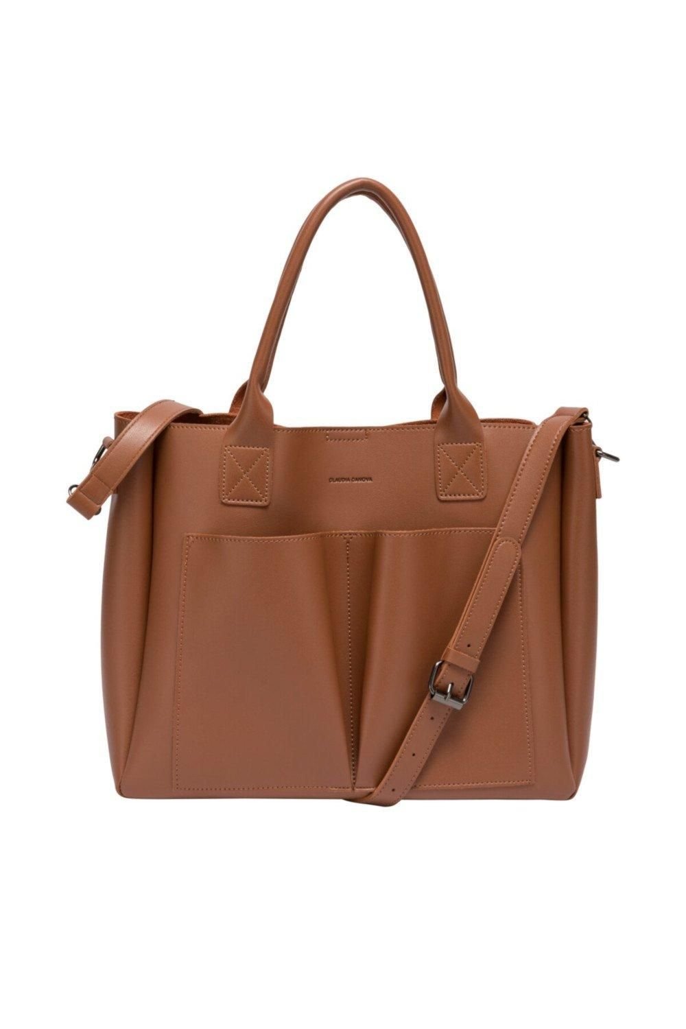 Claudia Canova Claudia Canova Women's Megan Xl Front Pocketed Tote Bag in Tan - 2