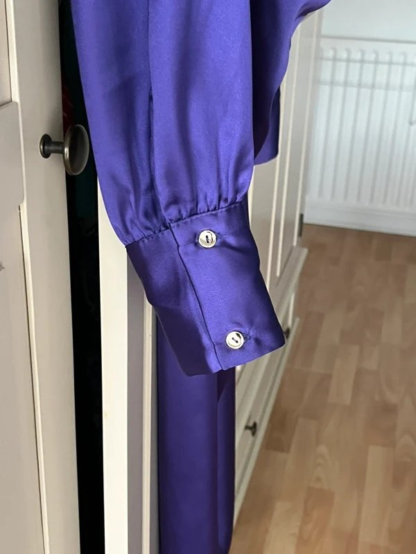 New Look Purple wrap satin style dress - 1
