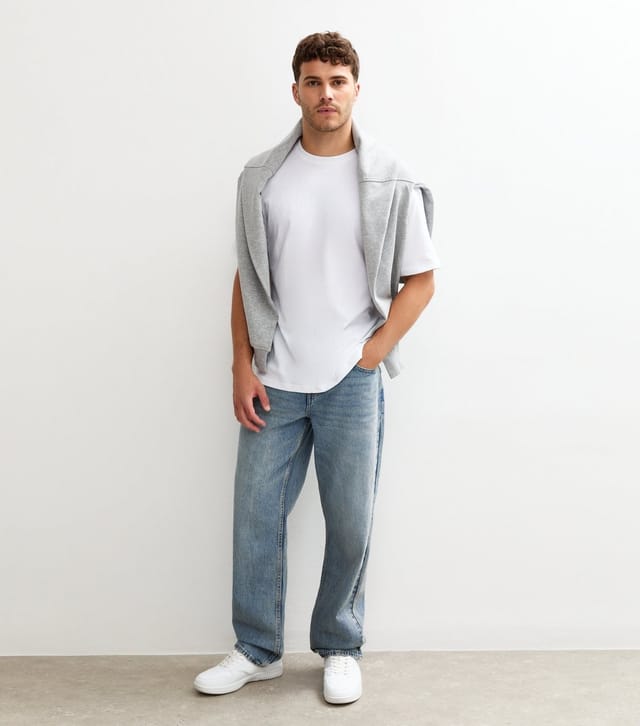 New Look Men's Light Blue Relaxed Jeans New Look - 2