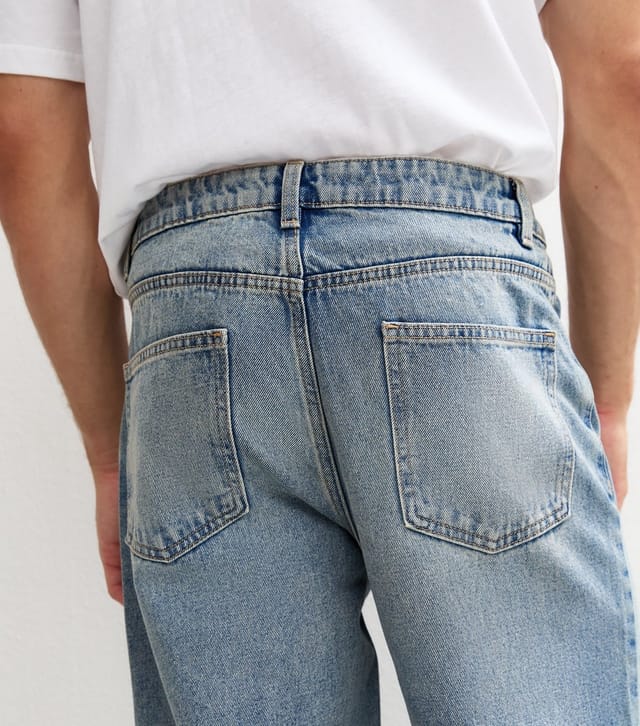 New Look Men's Light Blue Relaxed Jeans New Look - 3