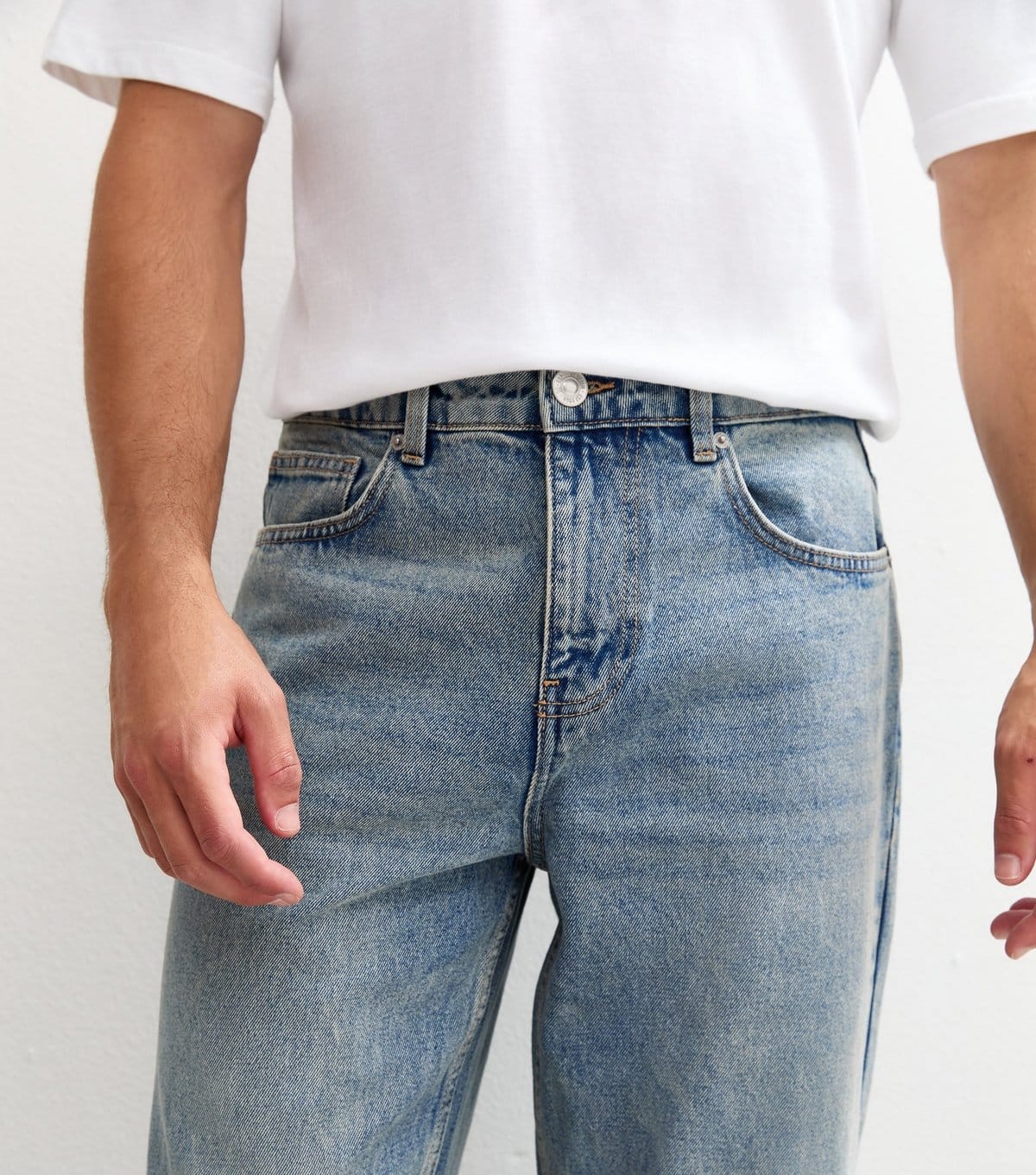 New Look Men's Light Blue Relaxed Jeans New Look - 4