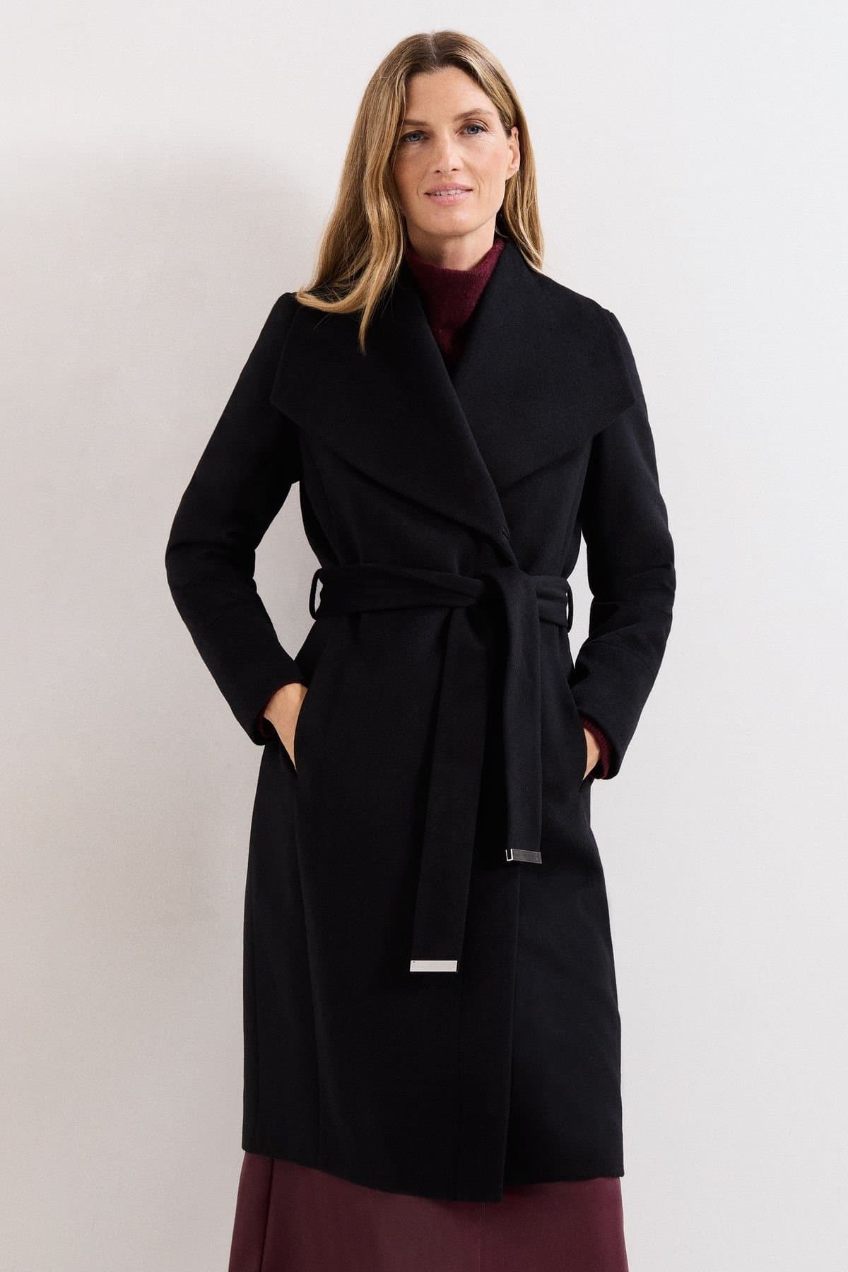 Phase Eight Phase Eight Women's Nicci Belted Wool Coat in Black