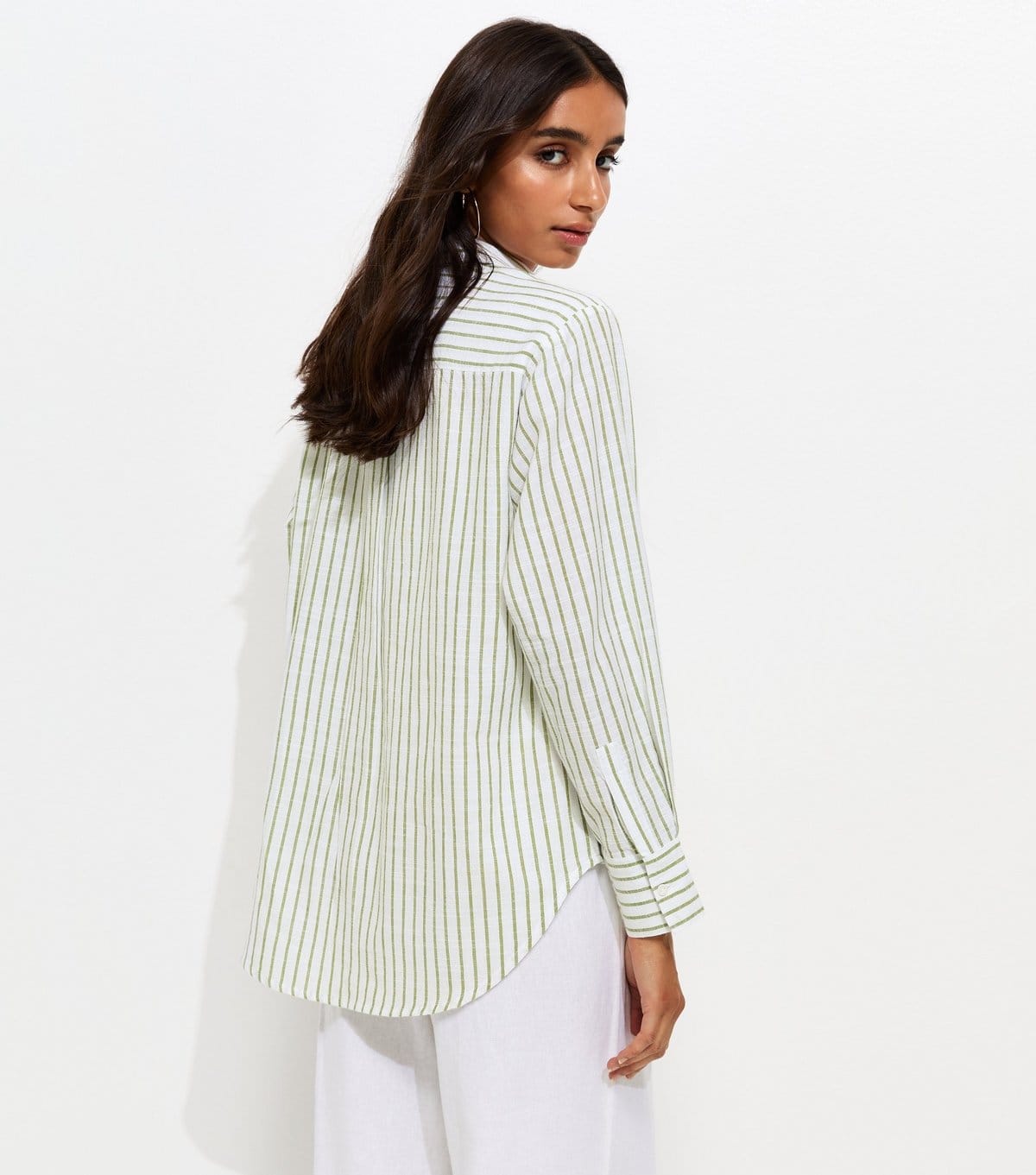 New Look Women's Green Striped Cotton Shirt New Look - 4