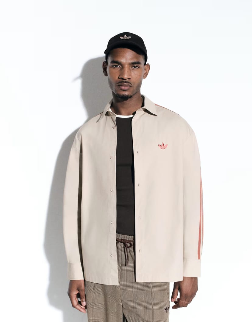ASOS adidas Originals x ASOS shirt in beige cotton poplin - 1