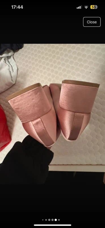 ASOS Pink satin asos ballet pumps block heeled uk 5 - wedding shoes