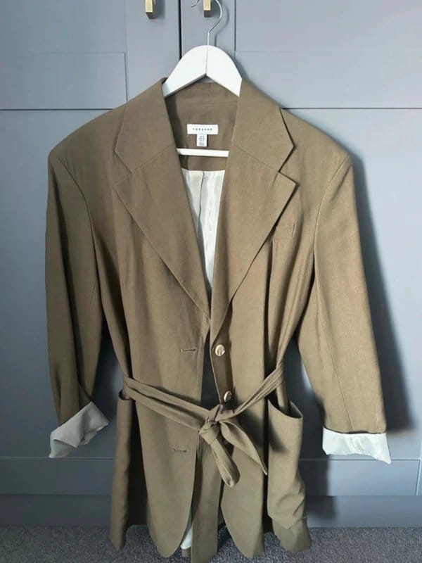 Topshop Khaki Belted Blazer
