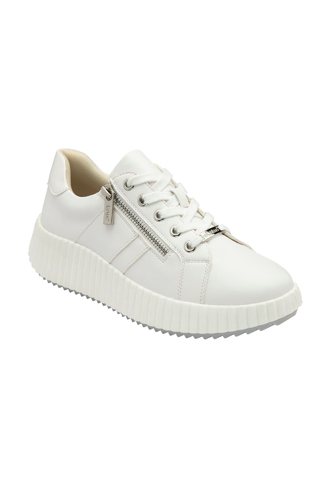Lotus Lotus Women's 'Kora' Zip-Up Fashion Trainers in White