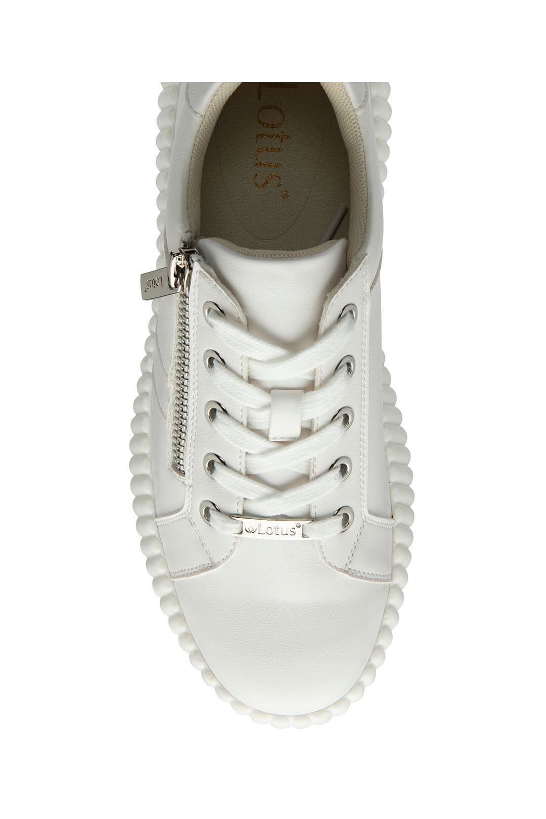 Lotus Lotus Women's 'Kora' Zip-Up Fashion Trainers in White - 4
