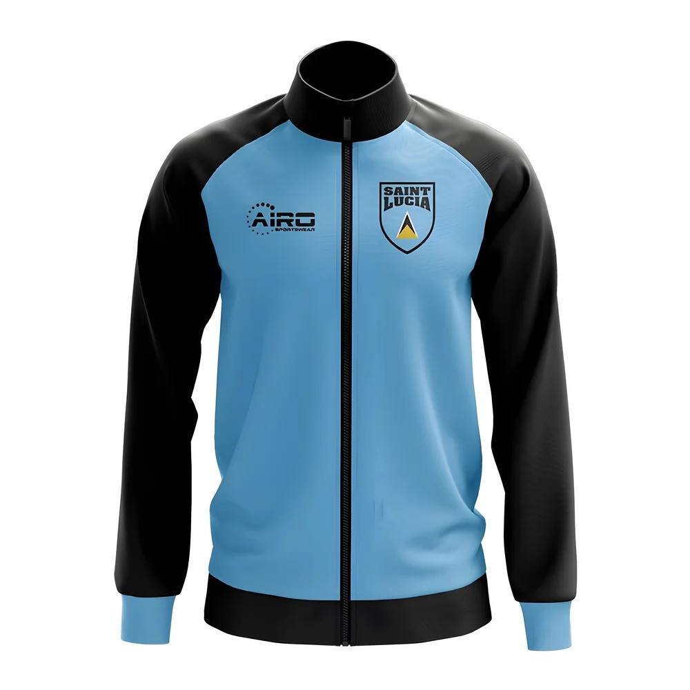 St Lucia St Lucia Men's Saint Lucia Concept Football Track Jacket in Light Blue - 4