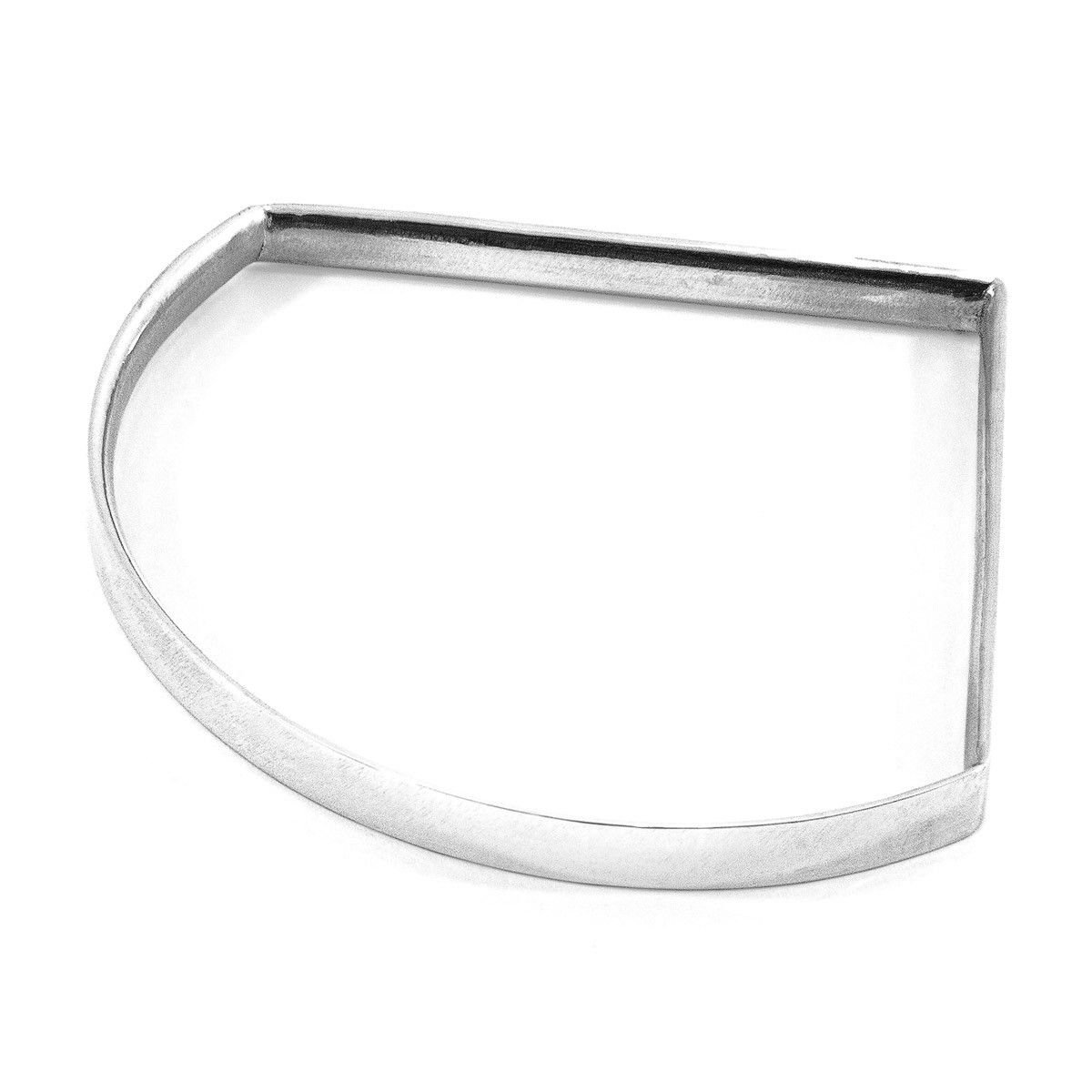 ANCHOR & CREW ANCHOR & CREW Women's Holden Quarter Circle Geometric Silver Bangle - 3