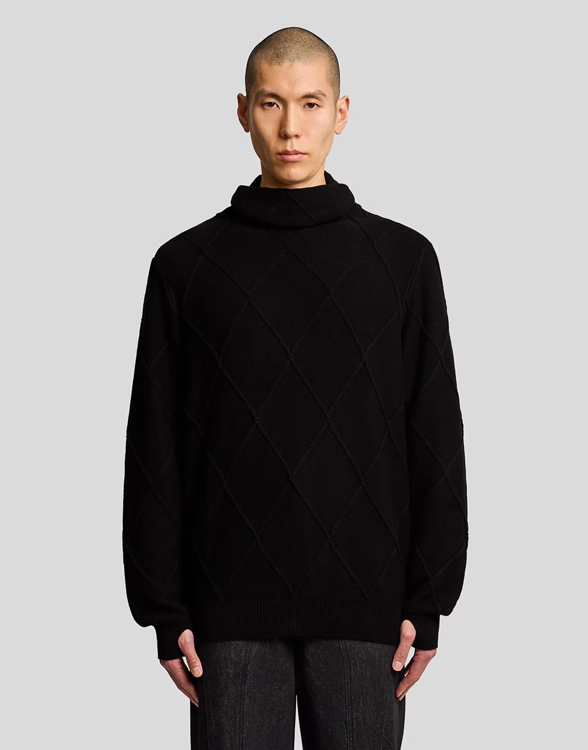 ASOS ASOS Lyle & Scott Mid Knits LS X Arun Rose Knitted Balaclava Top