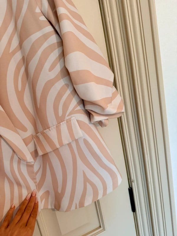 Striped Blazer Loose Fit with Shoulder Pads