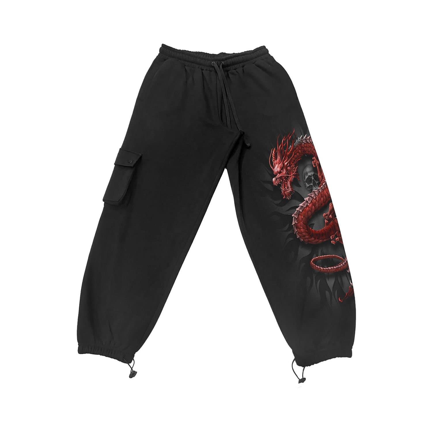 Spiral Direct Spiral Direct Men's Dragon Cargo Jogging Bottoms in Black