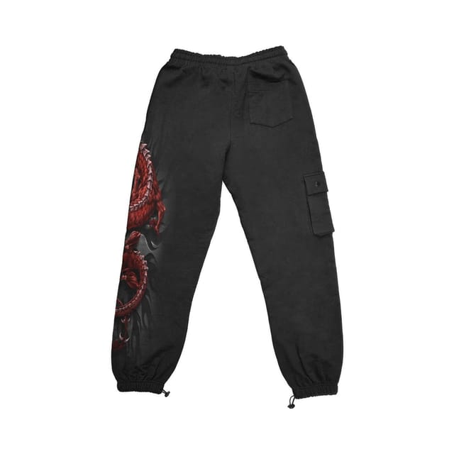 Spiral Direct Spiral Direct Men's Dragon Cargo Jogging Bottoms in Black - 2