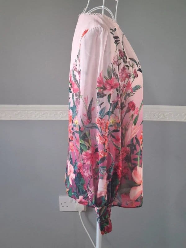Love & Roses Love & Roses x V&A Ombré Tropical Botanical Floral Blouse | UK Size 8 - 1