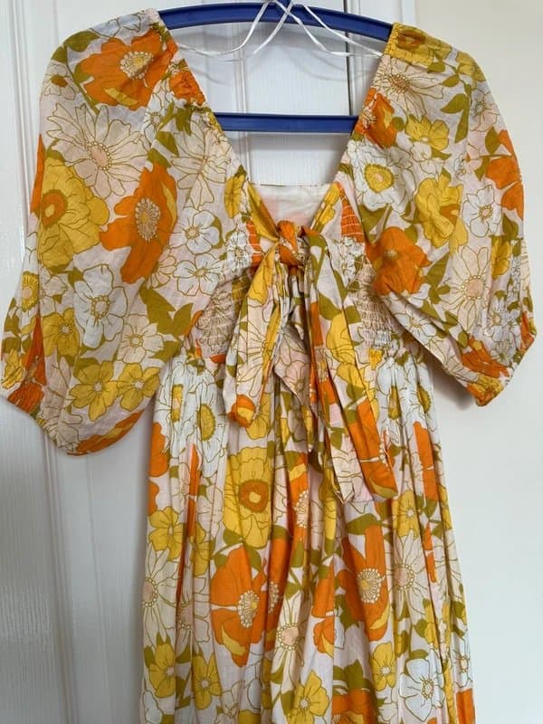 New Look Orange and yellow floral midaxi summer dress