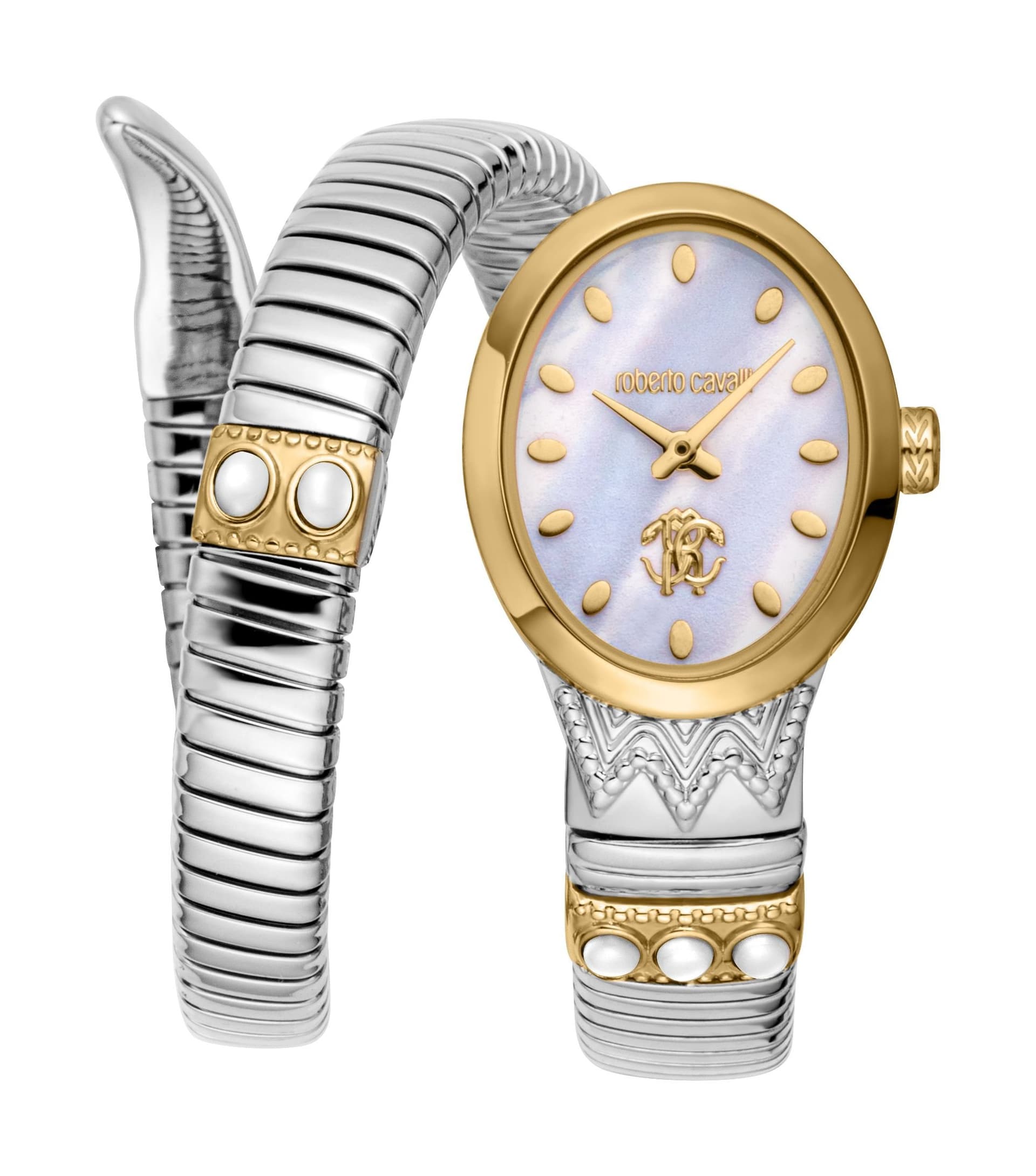 Roberto Cavalli Roberto Cavalli Women's Snake Stainless Steel Two toned Silver & Gold Snake watch
