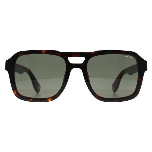 Police Police Men's Square Shiny Dark Havana Green SPLN65 Forever 2 in Brown - 2